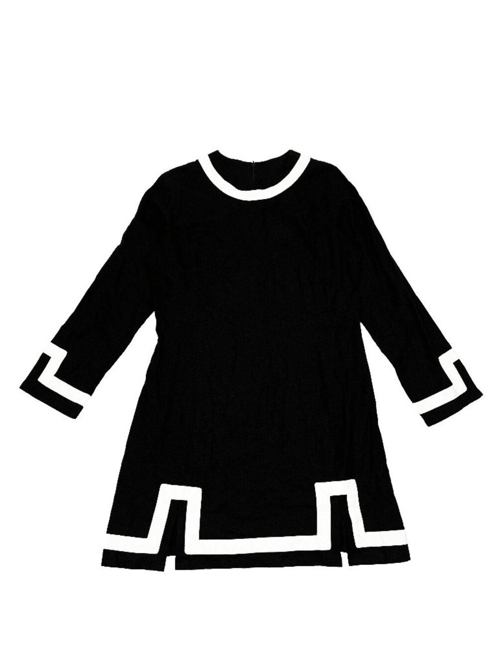 Coastal NEW NWT Boutique Palm Beach Linen Sailor Nautical Black Dress Womens L